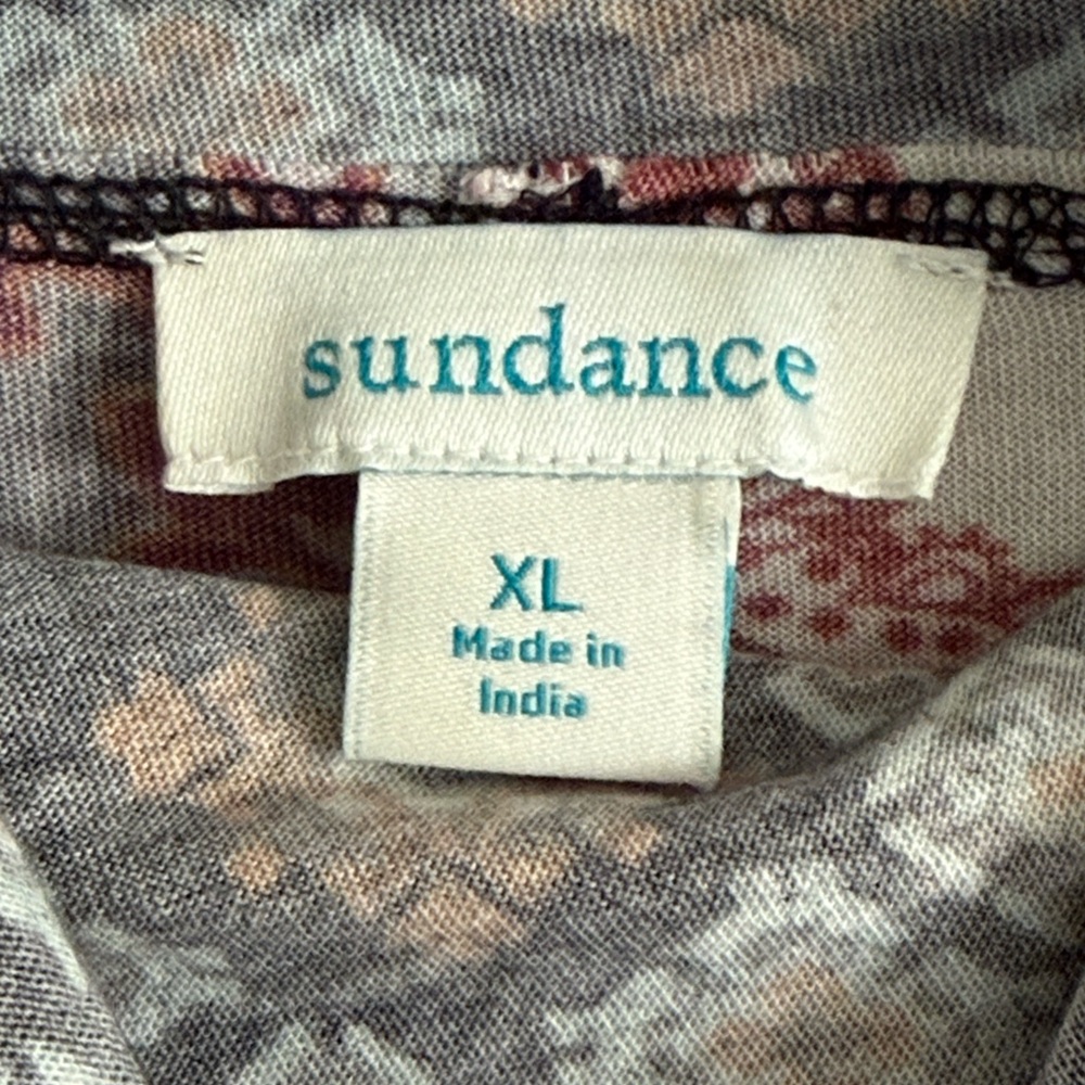 Sundance Patchwork Melody Top Bohemian Ls Cowl Neck Lightweight Knit Sz XL - Picture 12 of 14